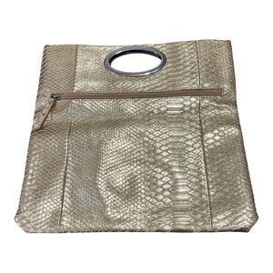 Snakeskin Pattern Hand/Clutch/Tote Bag Women's Gold/Silver